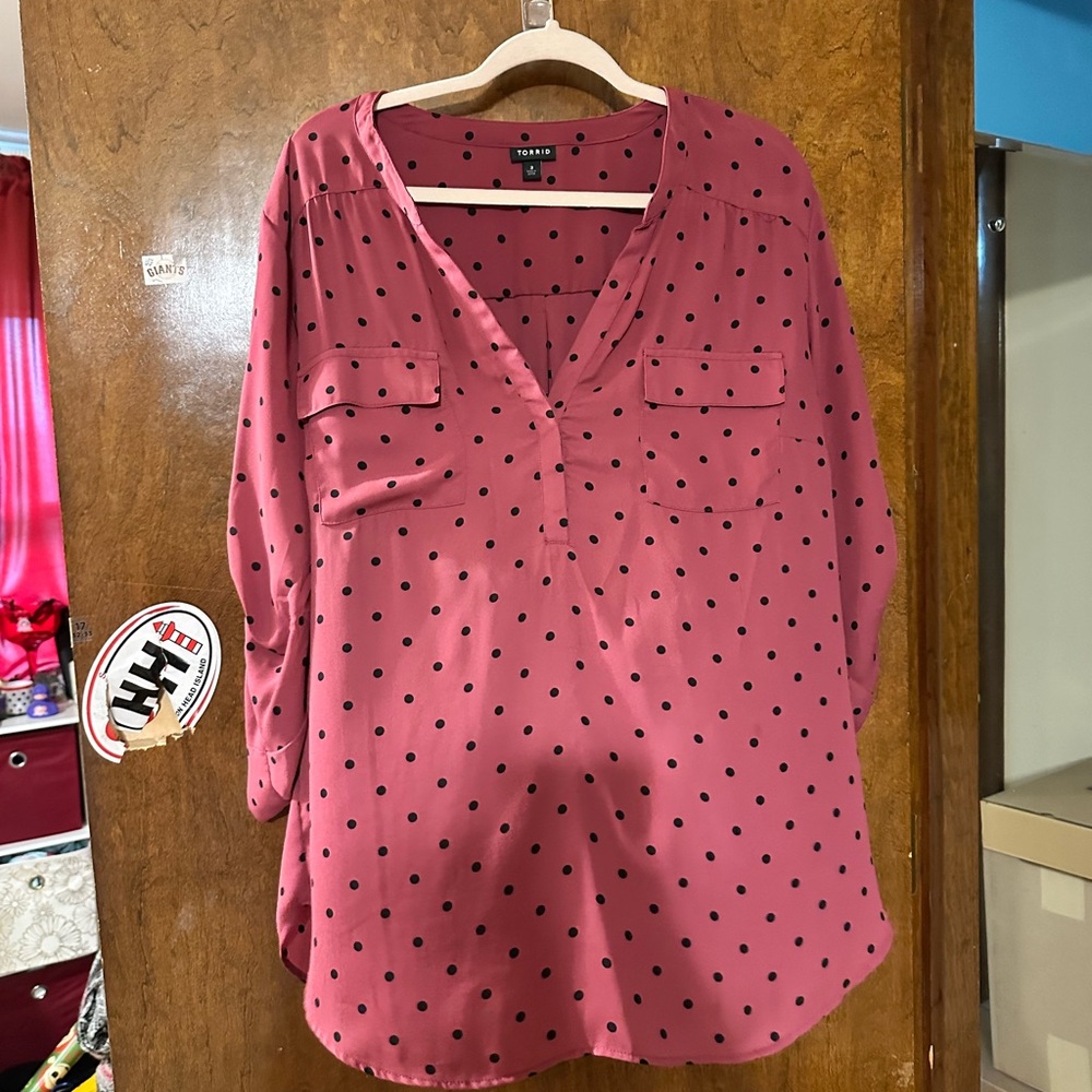 Torrid Harper 3/4 Sleeve Pullover Blouse